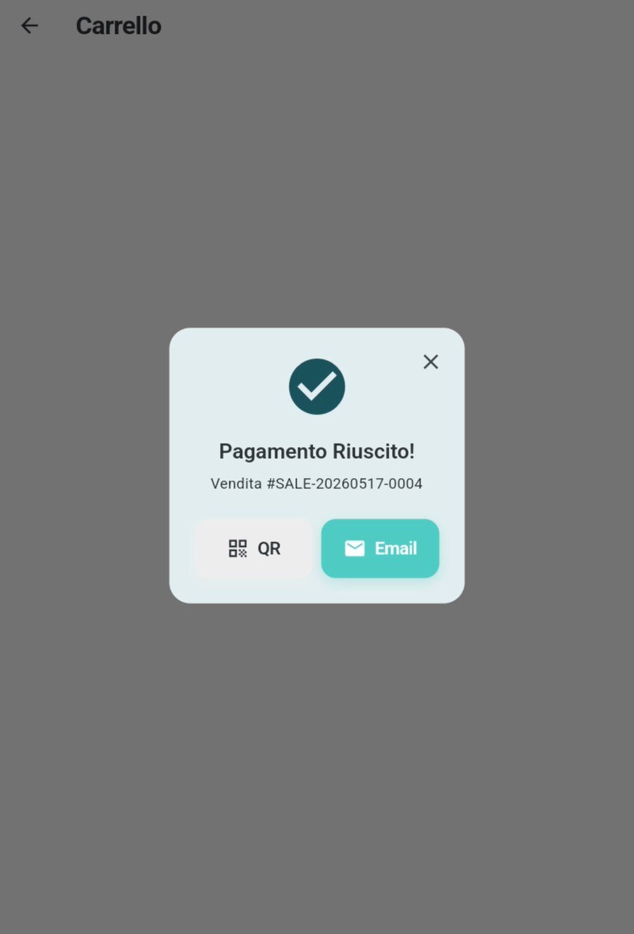 Vendita conclusa, invio della ricevuta con QR code o email